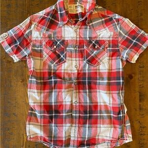 Urban Pipeline Red and White Plaid Button Down Shirt